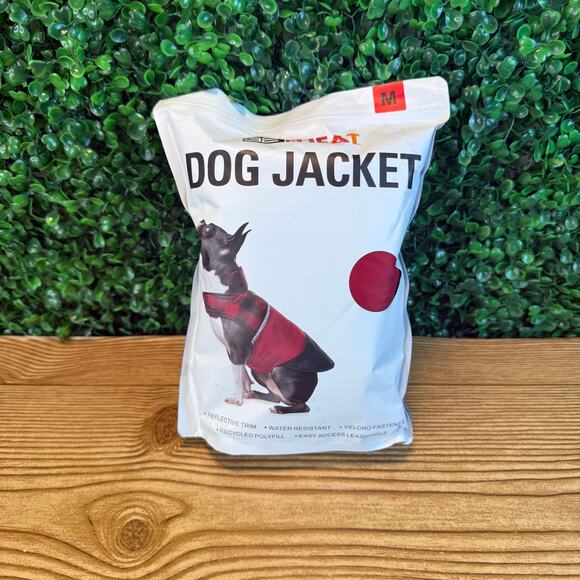 NWT 32 Degrees Heat Dog Jacket Reflective Stripe Large Red Black Sz Medium - Picture 1 of 7